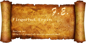 Fingerhut Ervin névjegykártya