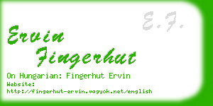 ervin fingerhut business card